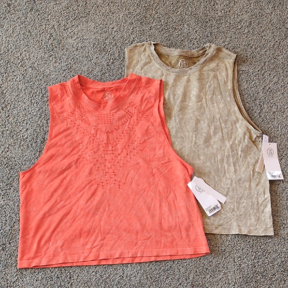 Women's Coral Sleeveless Tank Top with Eyelet Detail